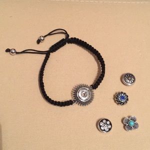 Magnolia and Vine  snap woven bracelet.